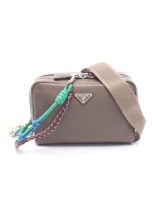 Prada Handbags - Prada Shoulder Bag Vitello Daino Gray Leather Trick